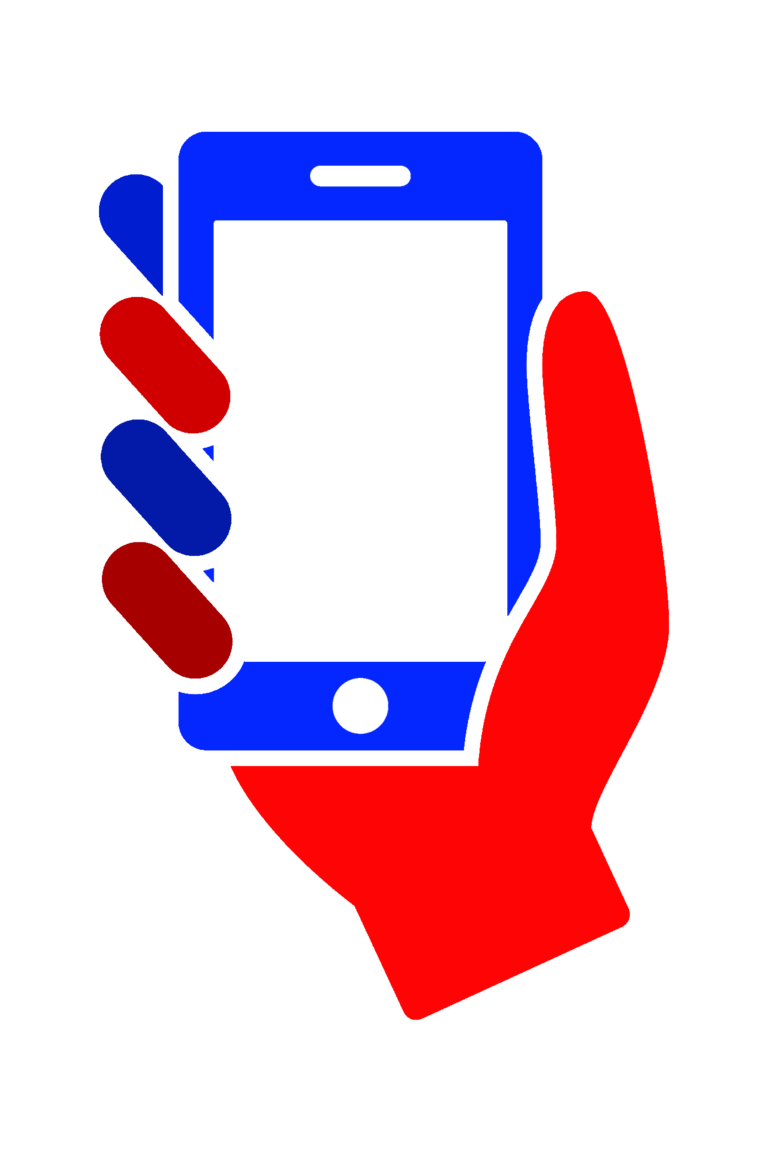 Red and blue smartphone
